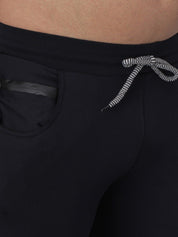 Kotty Men Black Solid Slim Fit Track Pants