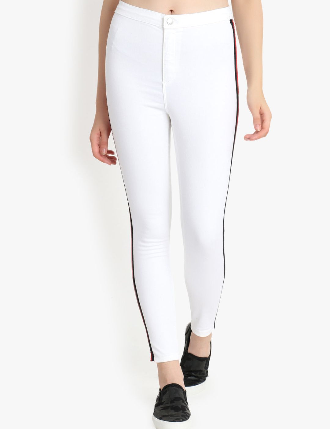 Kotty Women White Skinny Fit High-Rise Clean Look Jeans