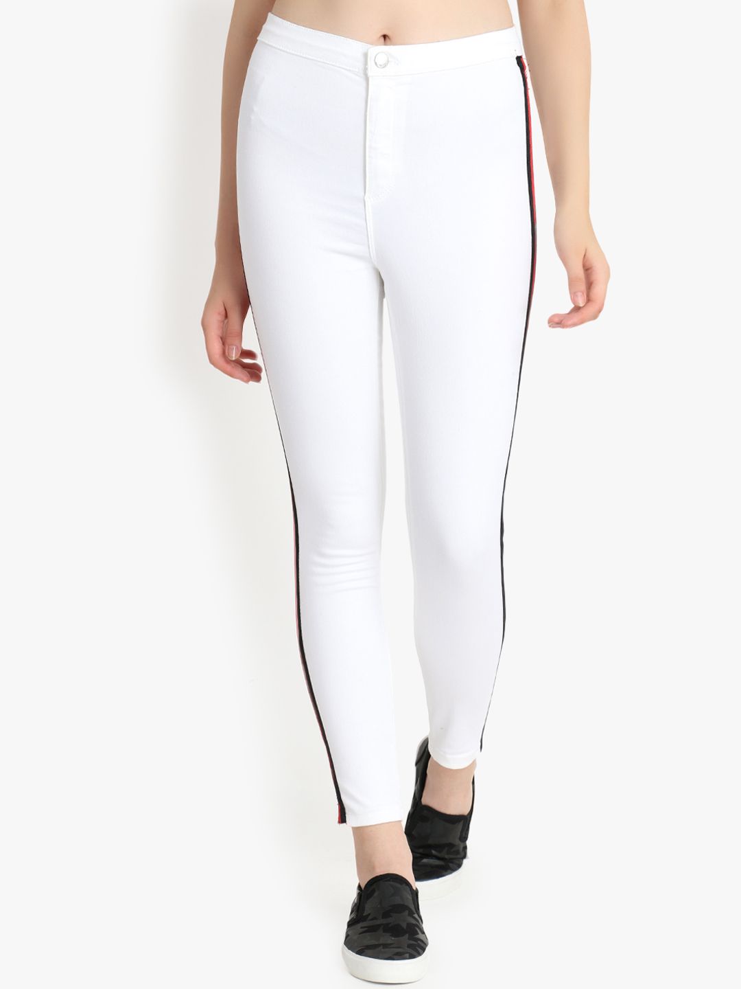 Kotty Women White Skinny Fit High-Rise Clean Look Jeans