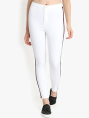 Kotty Women White Skinny Fit High-Rise Clean Look Jeans