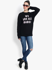 Kotty Women Black Printed Sweatshirt