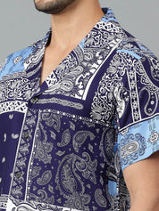 Kotty Men Cuban Collar Ethnic Motifs Printed Casual Shirt