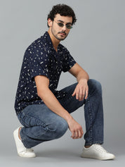 Kotty Men Cuban Collar Floral Printed Casual Shirt