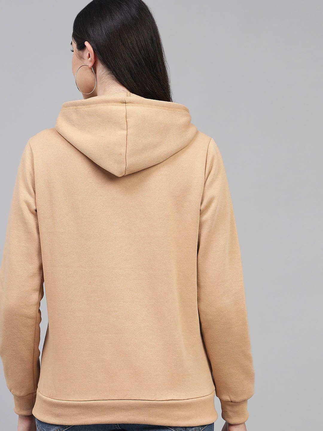 Kotty Women Beige Hooded Sweatshirt