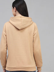 Kotty Women Beige Hooded Sweatshirt