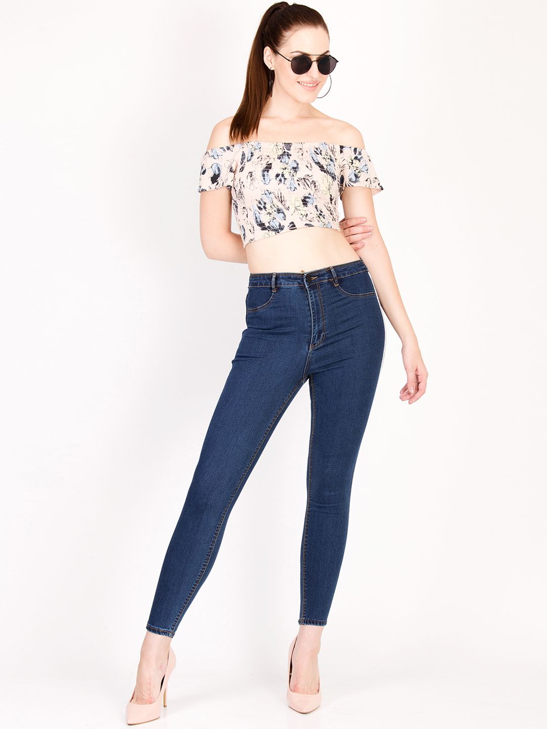 Kotty Women Navy Blue Skinny Fit High-Rise Clean Look Jeans