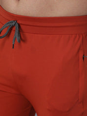 Kotty Men Orange & White Solid Track Pants