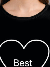 Kotty Women Black Printed Round Neck T-shirt