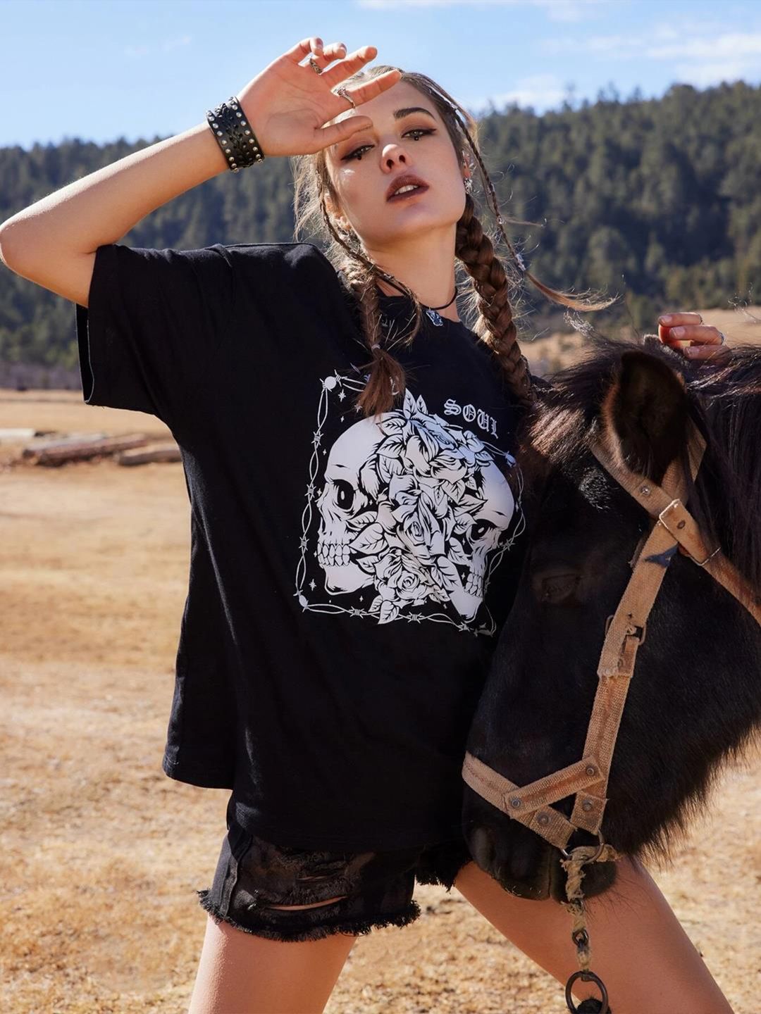 Kotty Graphic Printed Oversize Cotton T-shirt