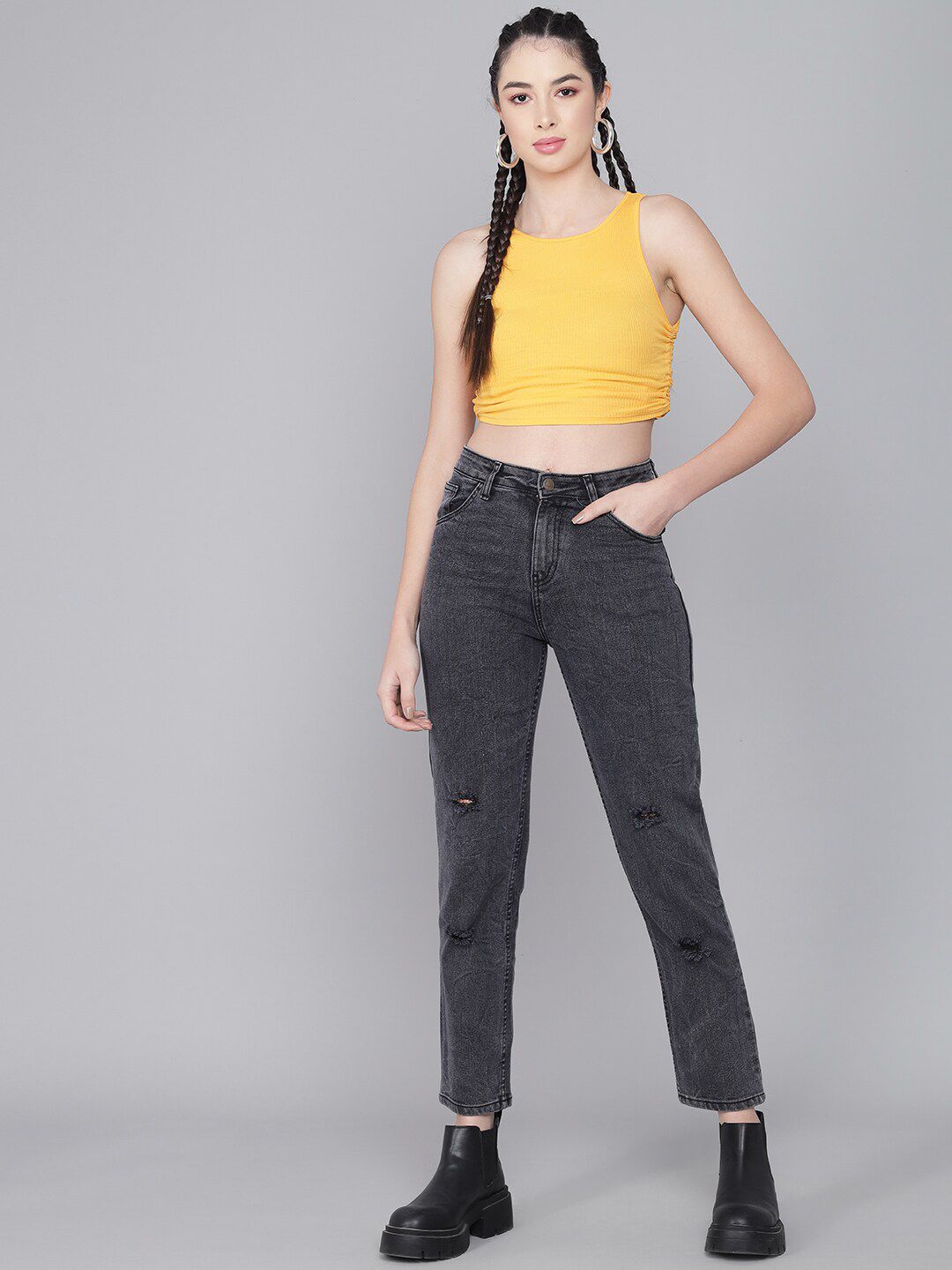 Kotty Women Blue High-Rise Mildly Distressed Jeans