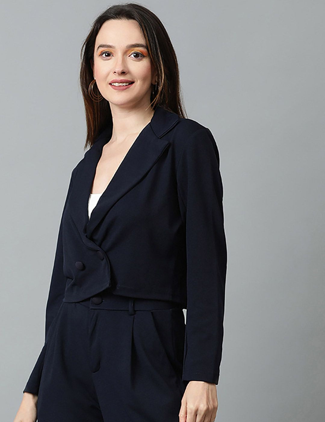 KOTTY Basics Double Breasted Crop Blazer