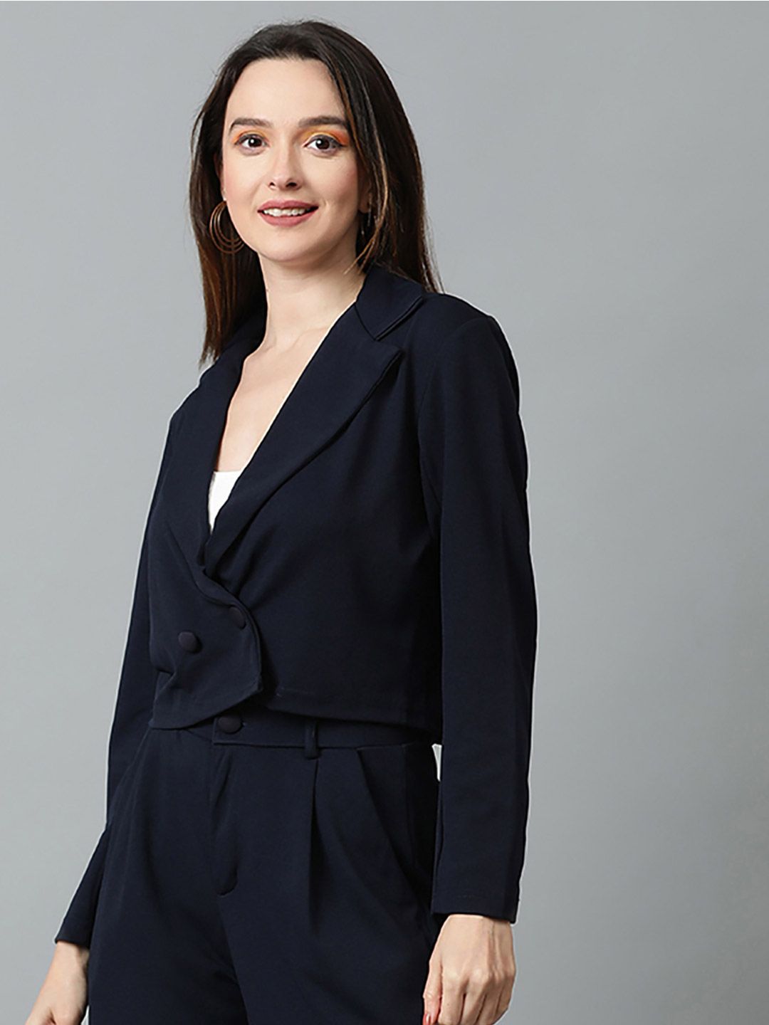 KOTTY Basics Double Breasted Crop Blazer