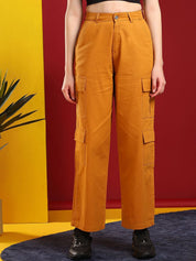 Kotty Women Regular Fit Mid-Rise Cargo Trouser