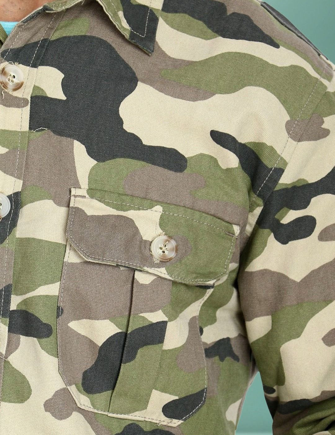 Kotty Men Camouflage Open Front Jacket
