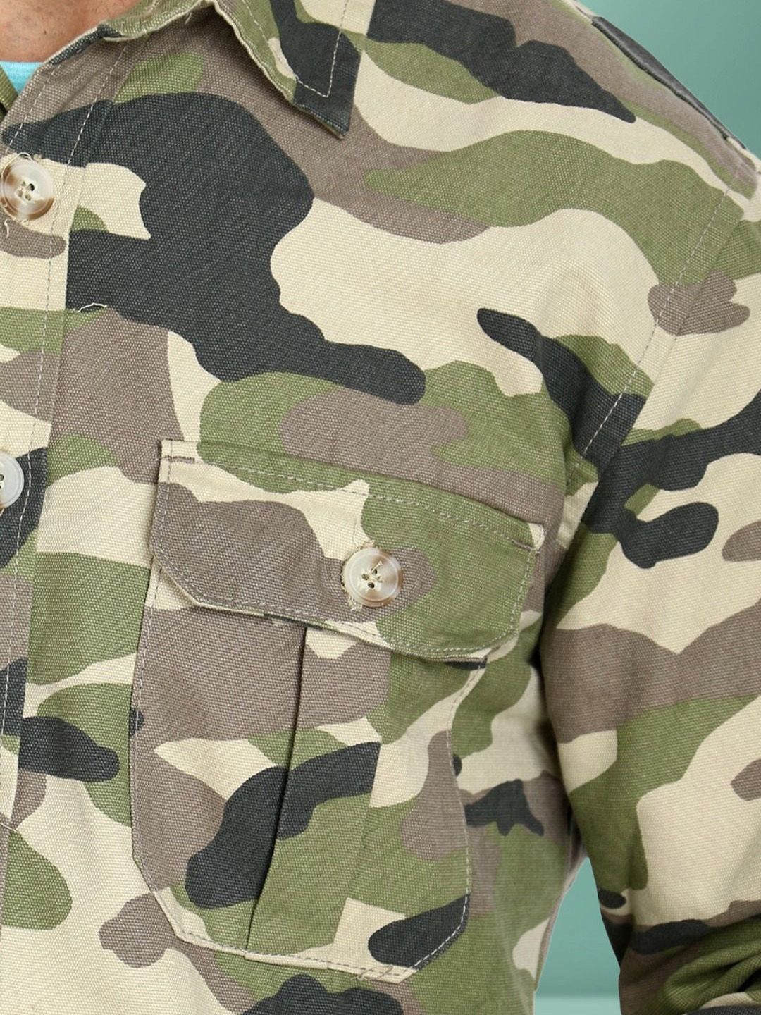 Kotty Men Camouflage Open Front Jacket