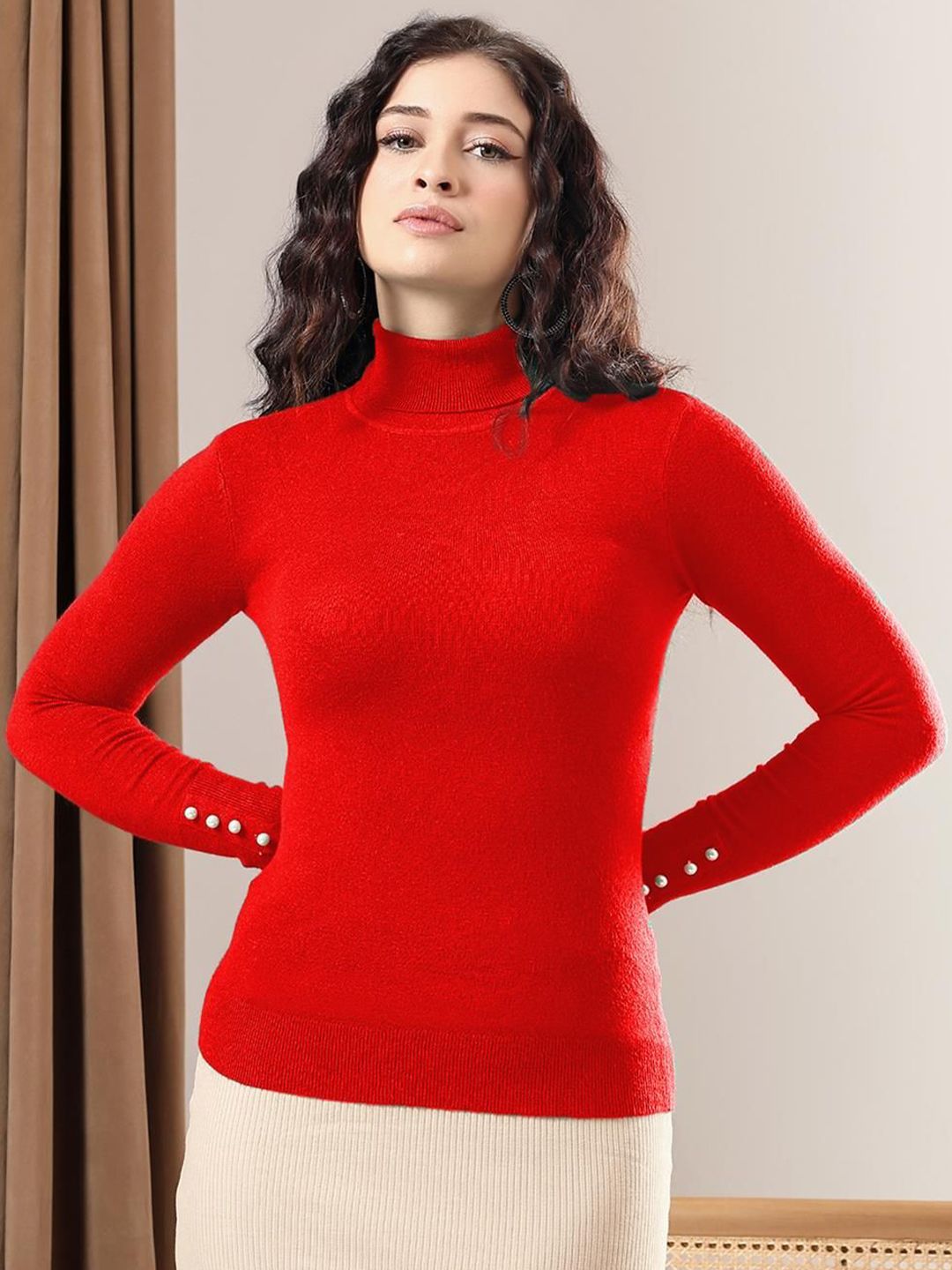 Kotty Women High Neck Long Sleeves Pullover