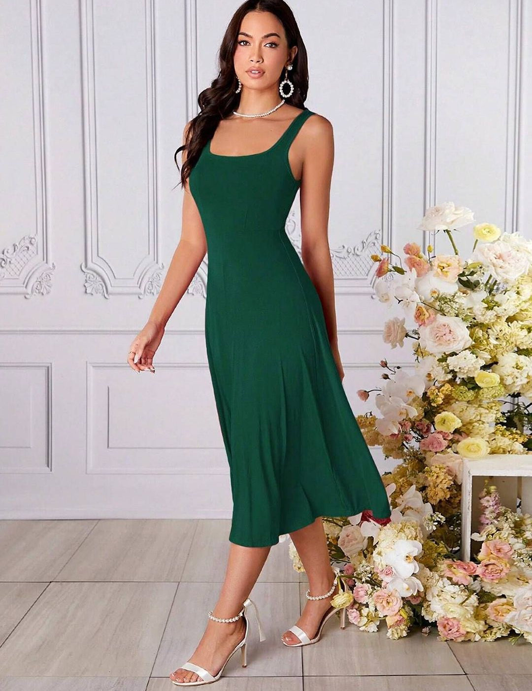 Kotty Women Sleeveless Fit & Flare Midi Dress