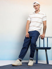 Kotty Men Low-Rise Wrinkle Free Pleated Cargos Trousers