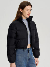 Kotty Women Striped Crop Puffer Jacket