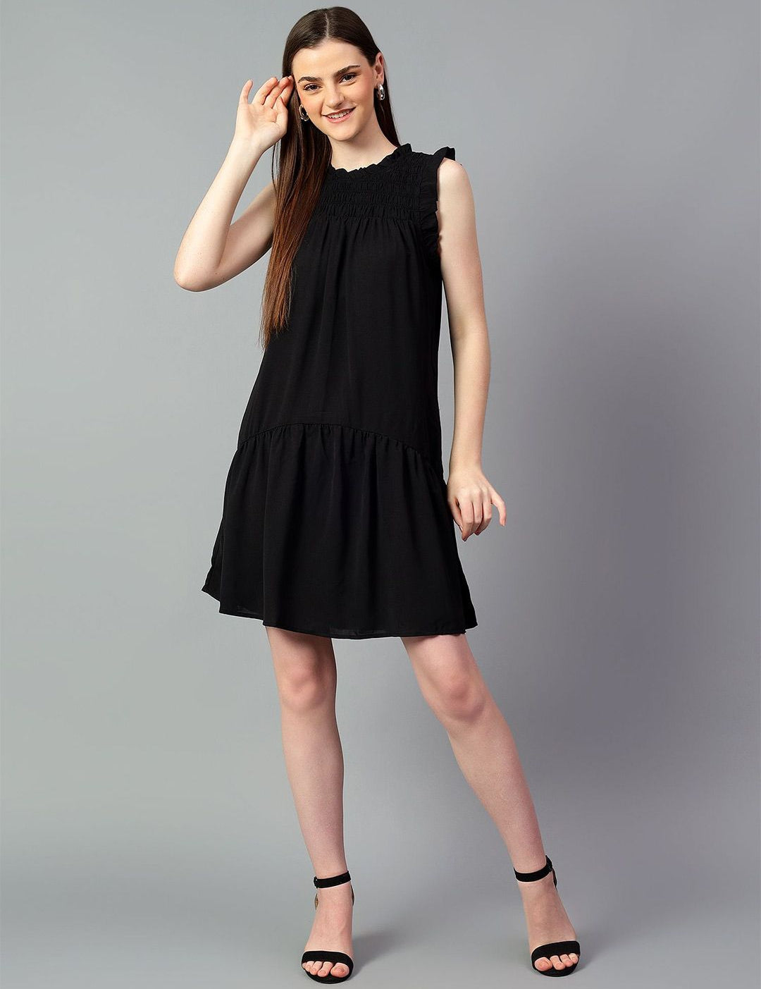 Kotty Solid Fit & Flare Sleeveless Dress