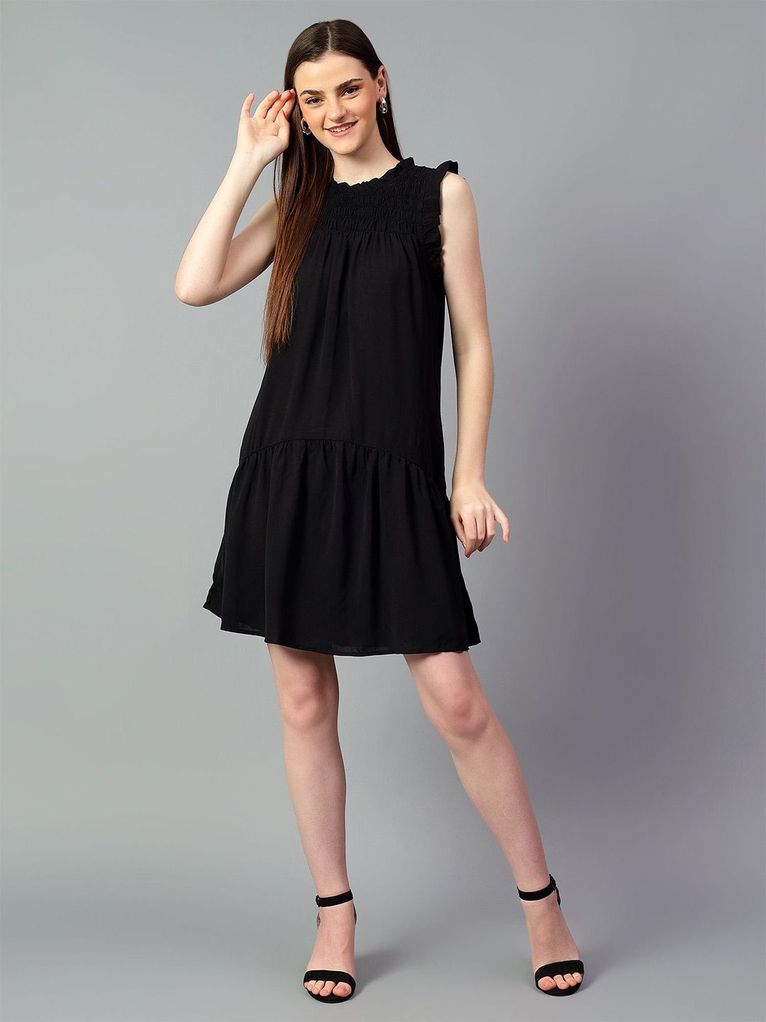 Kotty Solid Fit & Flare Sleeveless Dress