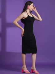 Kotty Women Solid Halter Neck Bodycon Dress