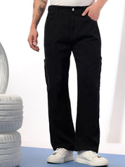 Kotty Men Relaxed Fit Low-Rise Stretchable Cargo Style Jeans