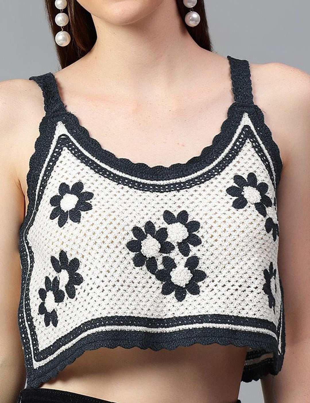 Kotty Women Self Design Scoop Neck Cotton Top