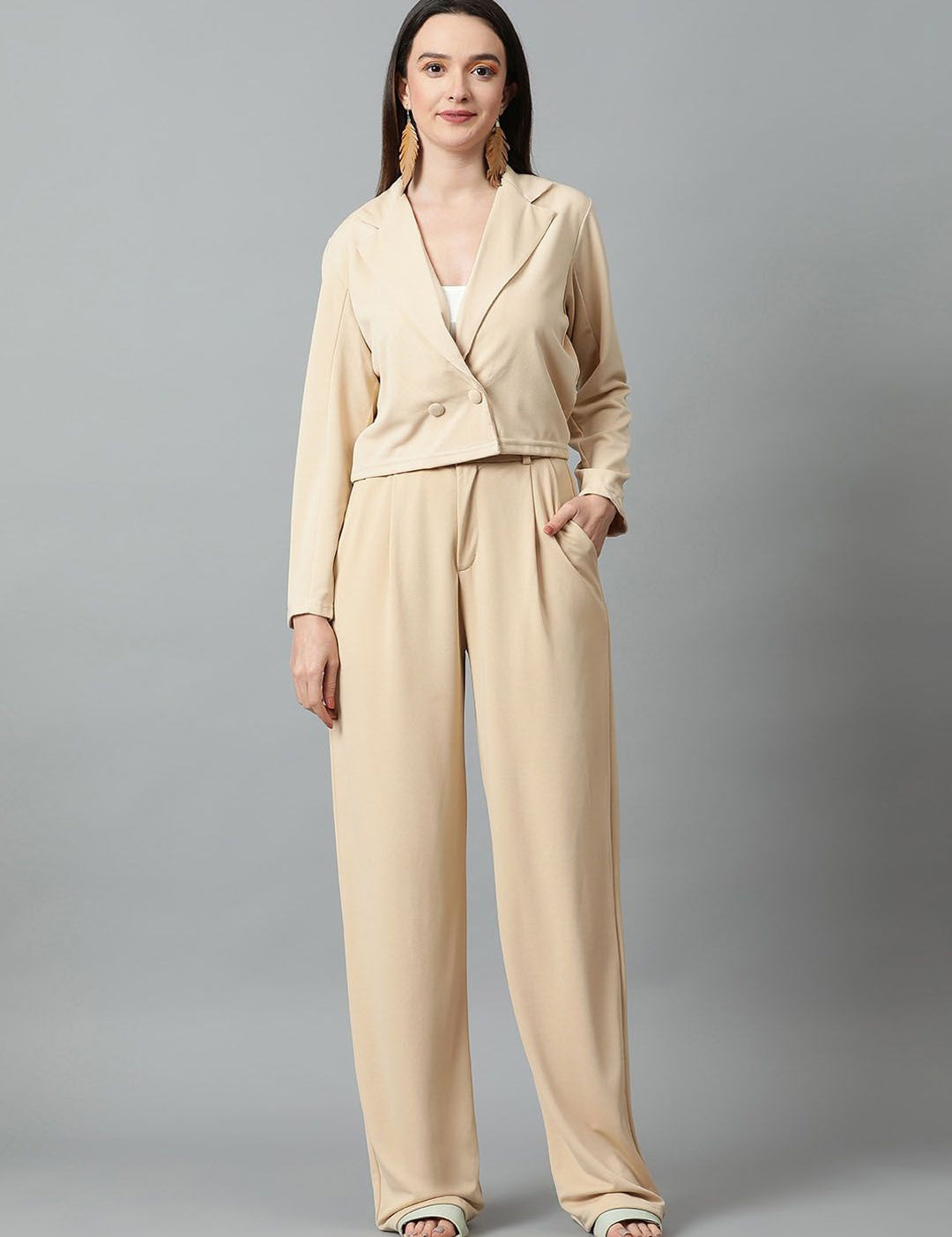 KOTTY BIZwear Basics Notched Lapel Collar Coat & Trousers