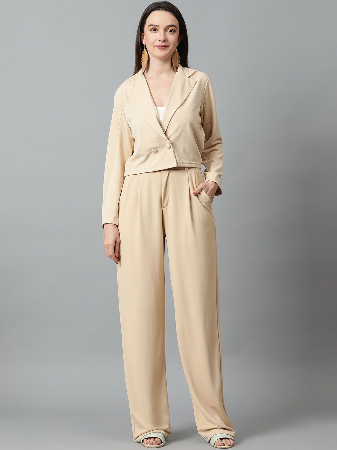KOTTY BIZwear Basics Notched Lapel Collar Coat & Trousers