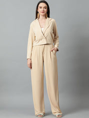 KOTTY BIZwear Basics Notched Lapel Collar Coat & Trousers
