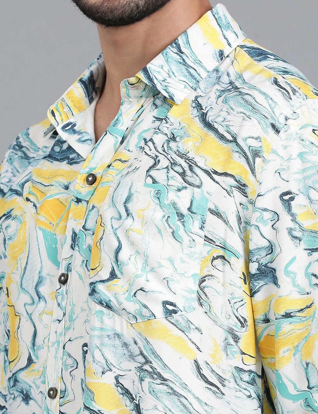 Kotty White Abstract Printed Casual Shirt