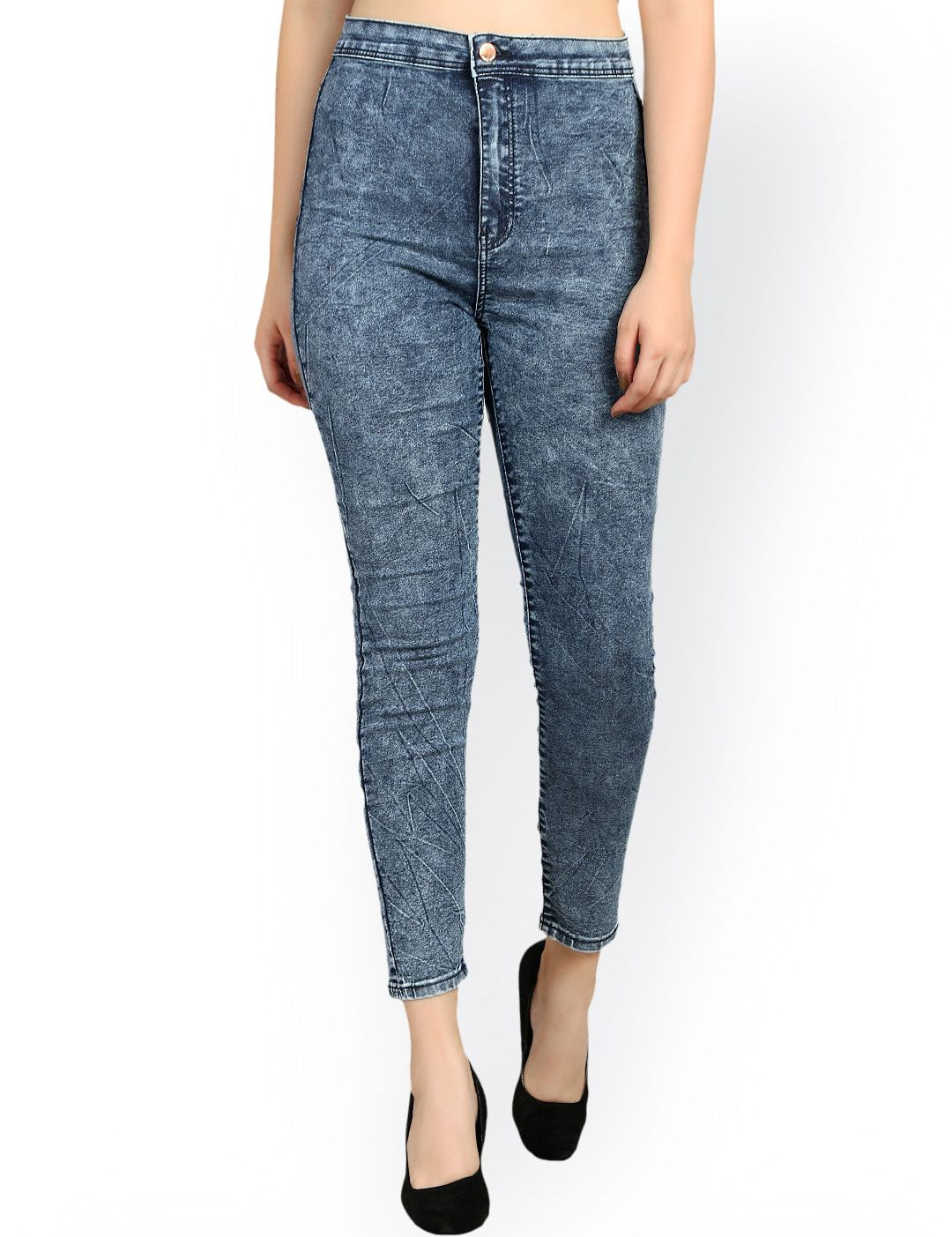 Kotty Women Blue Skinny Fit High-Rise Clean Look Stretchable Jeans