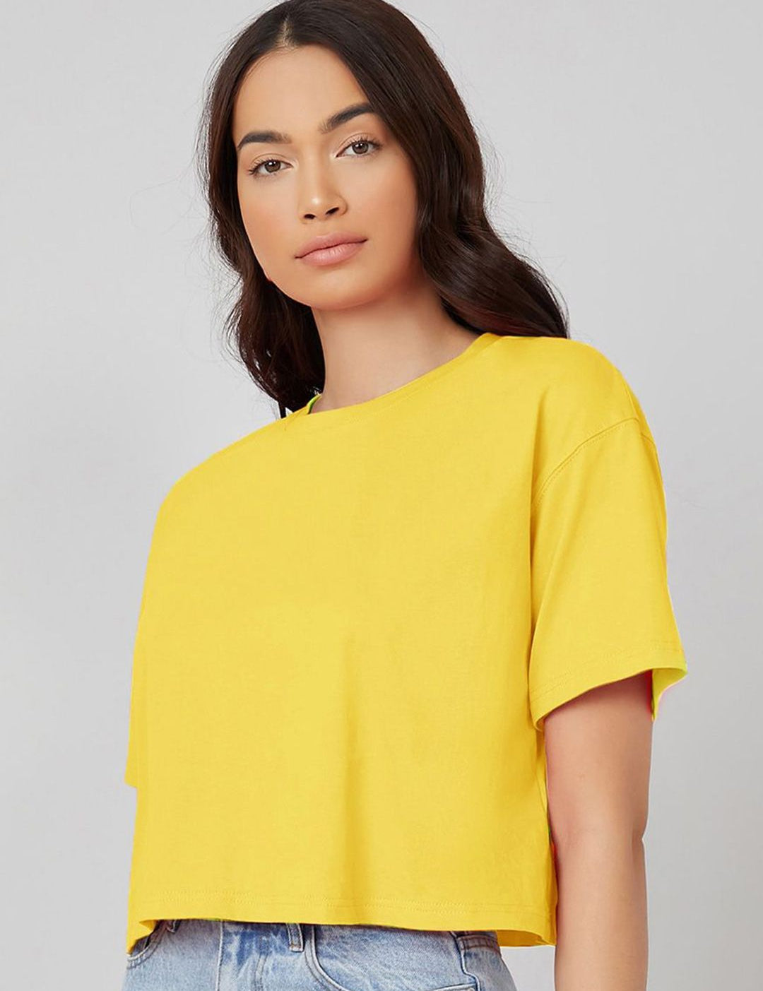 KOTTY Basics Women Solid Round Neck  Oversized T-shirt