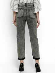 Kotty Women Grey Boyfriend Fit High-Rise Clean Look Jeans