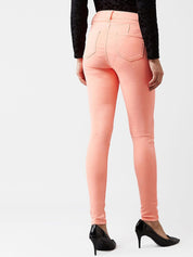 Kotty Women Orange & Coral Skinny Fit Jeans
