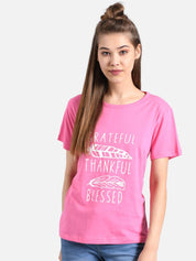 Kotty Women Pack Of 2 Yellow & Pink Printed Round Neck T-shirts