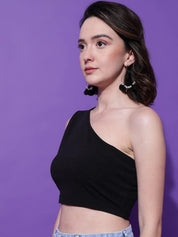 KOTTY Basics One Shoulder Fitted Crop Top