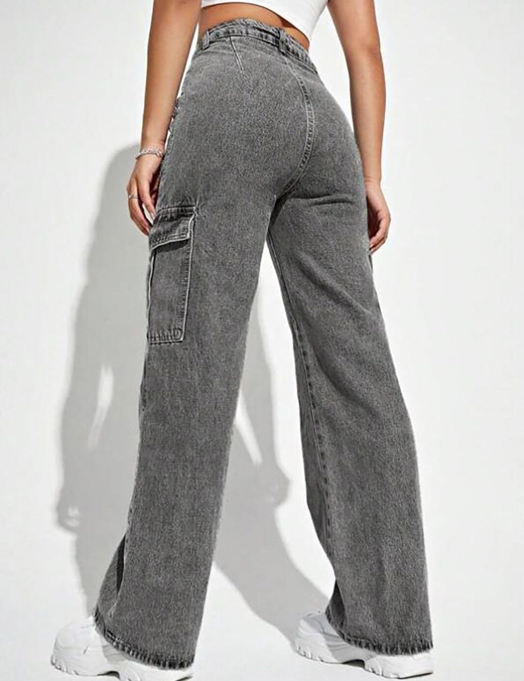 Kotty Women Grey Jean Straight Fit High-Rise Stretchable Jeans