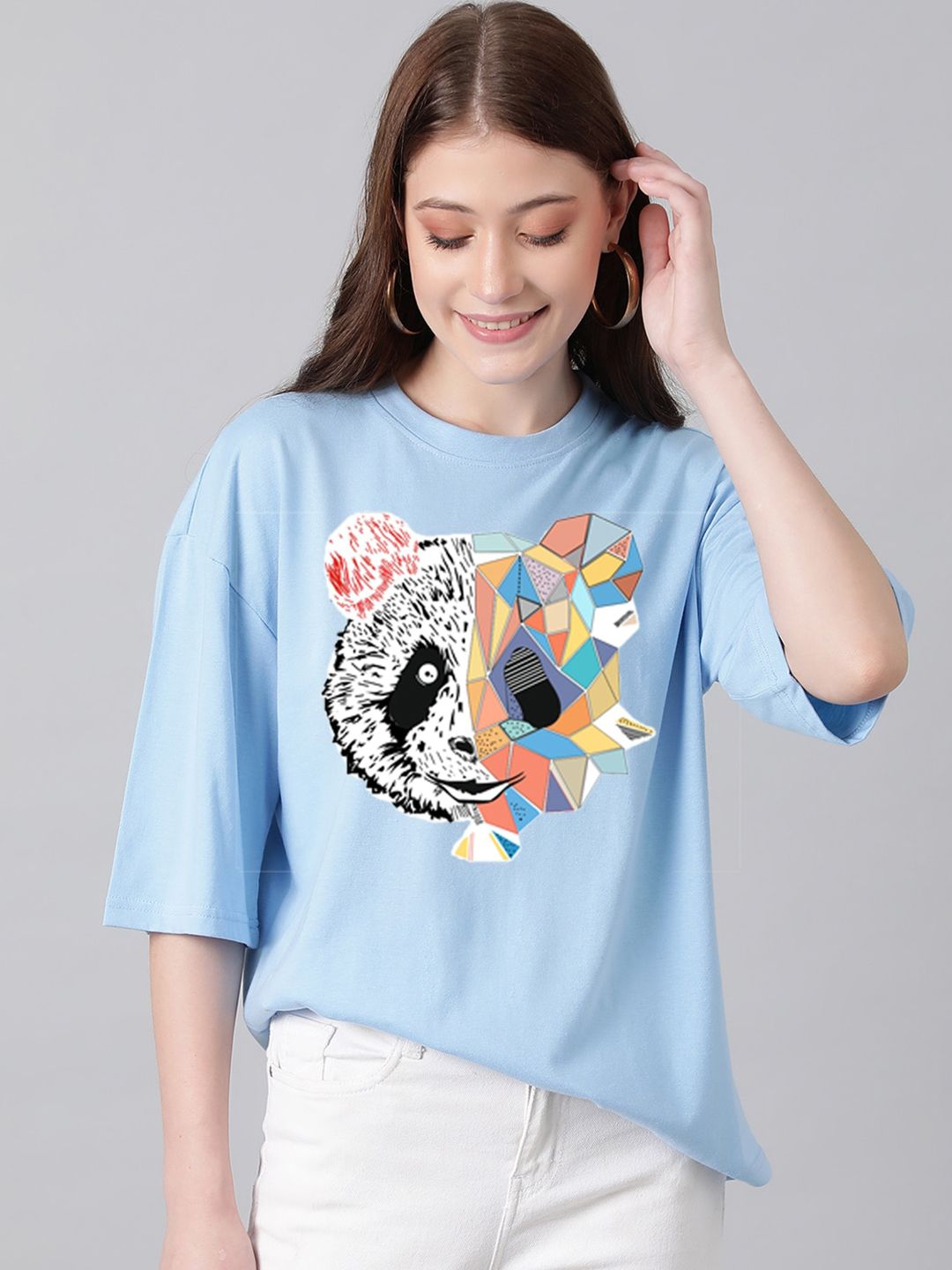 Kotty Graphic Printed Casual Oversized T-shirt