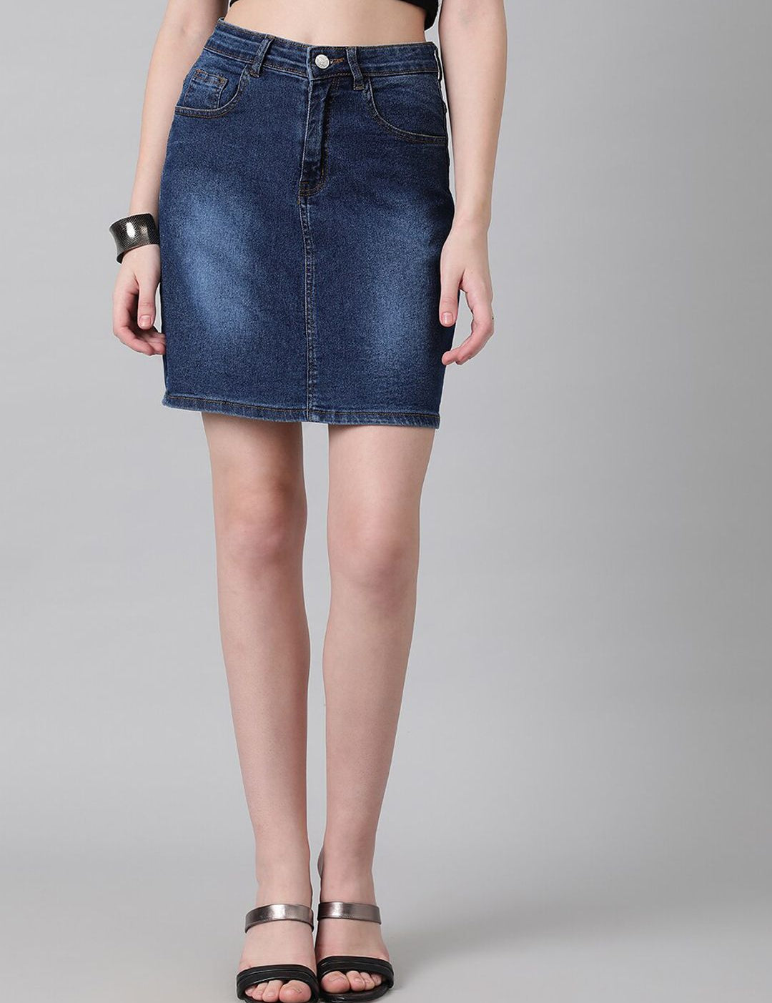 Kotty Denim Straight Skirt