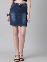 Kotty Denim Straight Skirt