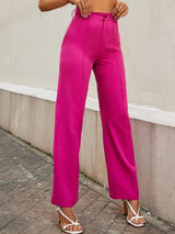 Kotty Women Relaxed Straight Fit High-Rise Easy Wash Parallel Trousers