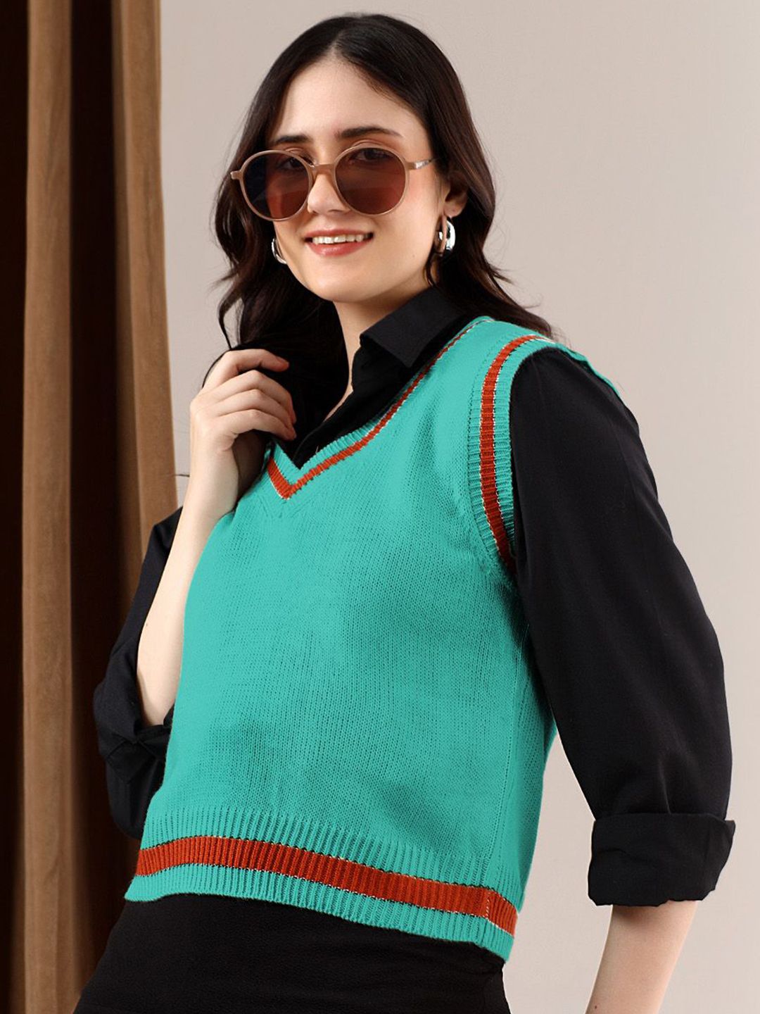 Kotty Women Ribbed Cotton Sweater Vest