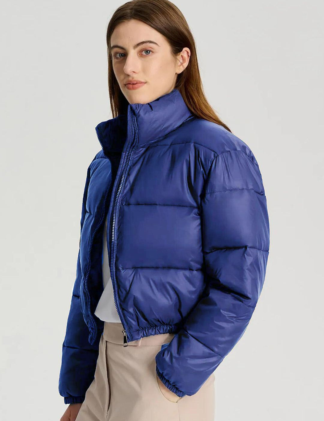 Kotty Mock Collar Crop Puffer Jacket