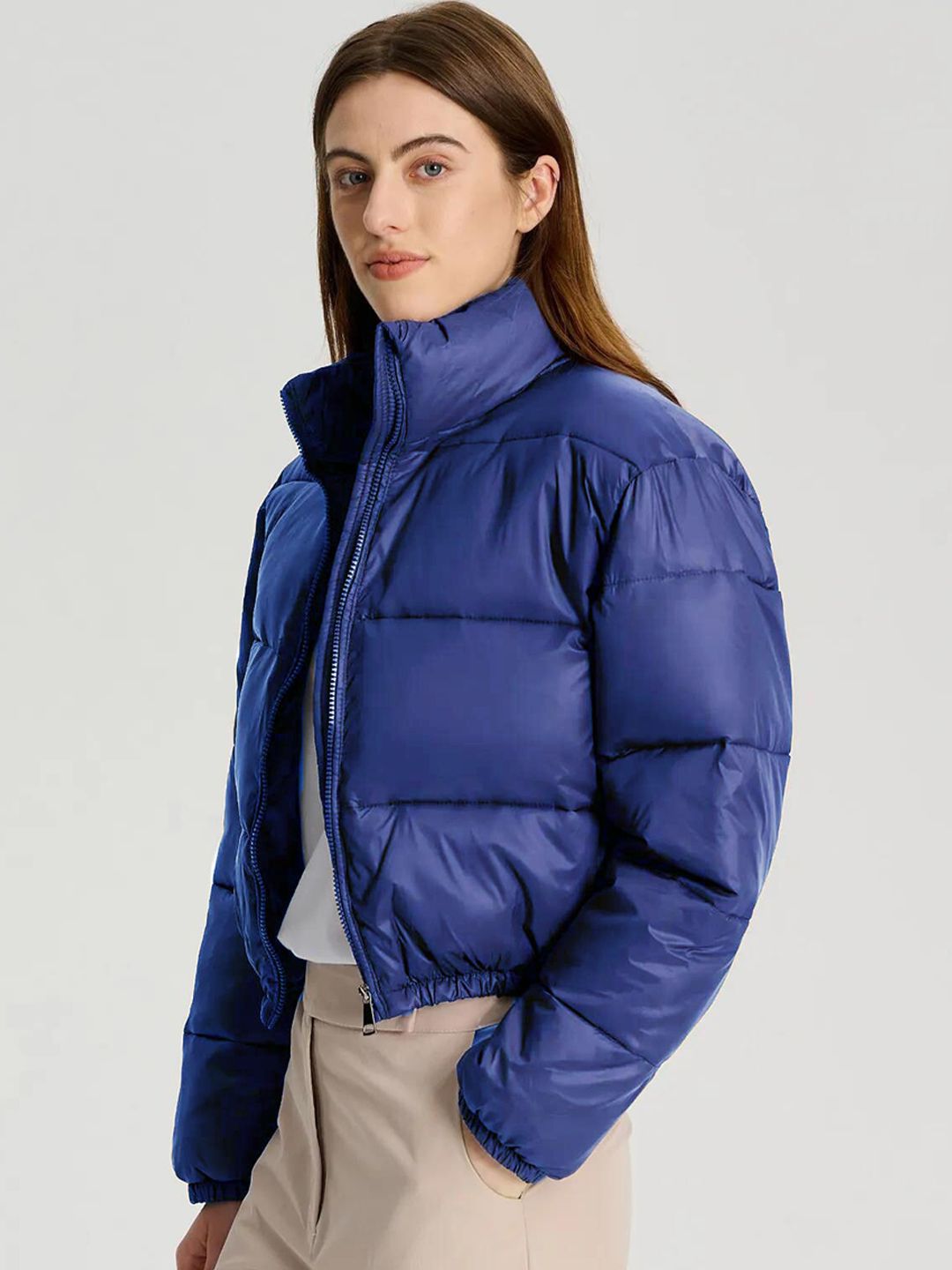 Kotty Mock Collar Crop Puffer Jacket