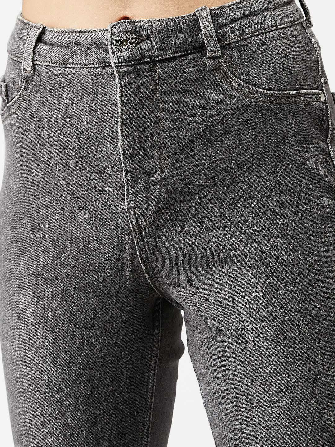 Kotty Women Grey Skinny Fit High-Rise Clean Look Jeans
