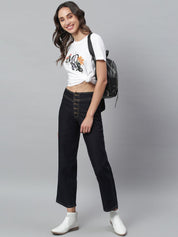 Kotty Women Blue Flared High-Rise Stretchable Jeans