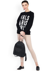 Kotty Women Black Printed Sweatshirt