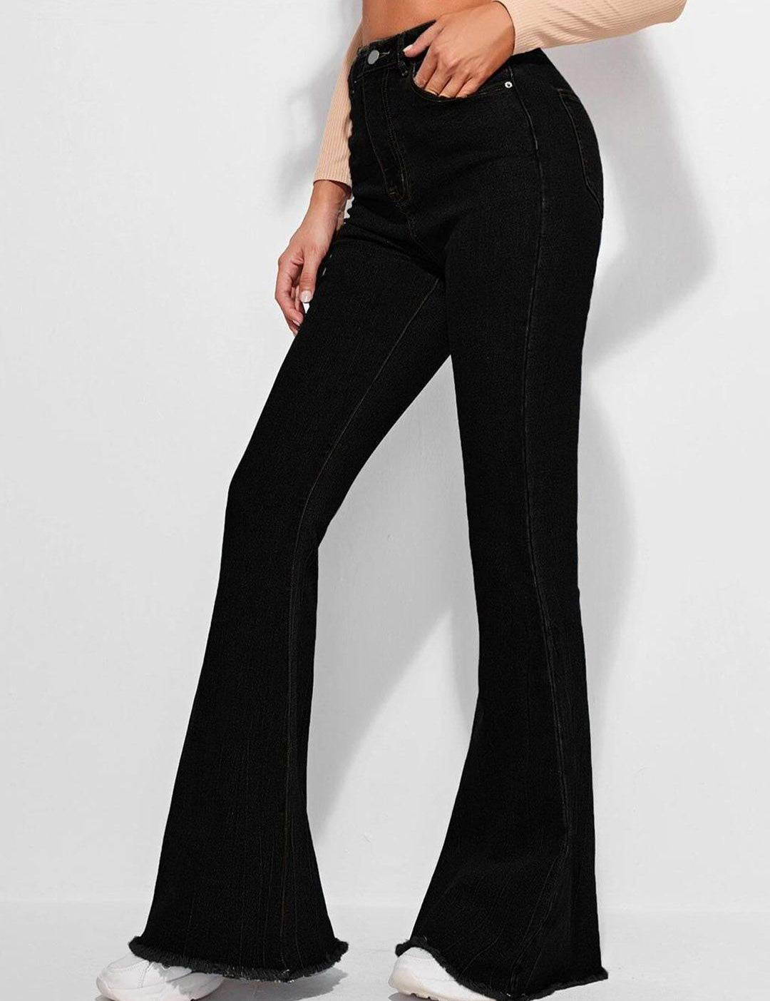 Kotty Women Black Jean Bootcut High-Rise Stretchable Jeans